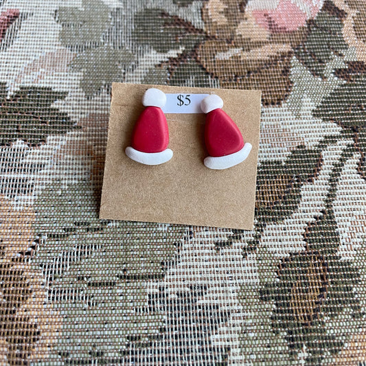Santa Hat Studs