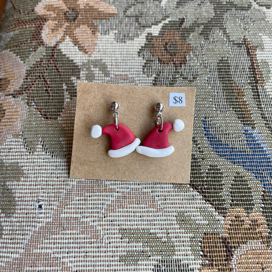 Santa Hat Stud Dangles