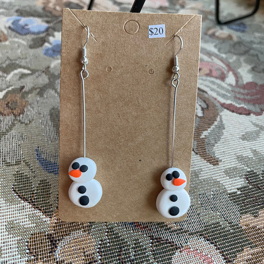 Long Stem Snowmen Dangles