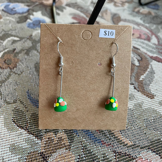 Short Stem Small Decorated Christmas Tree Dangles