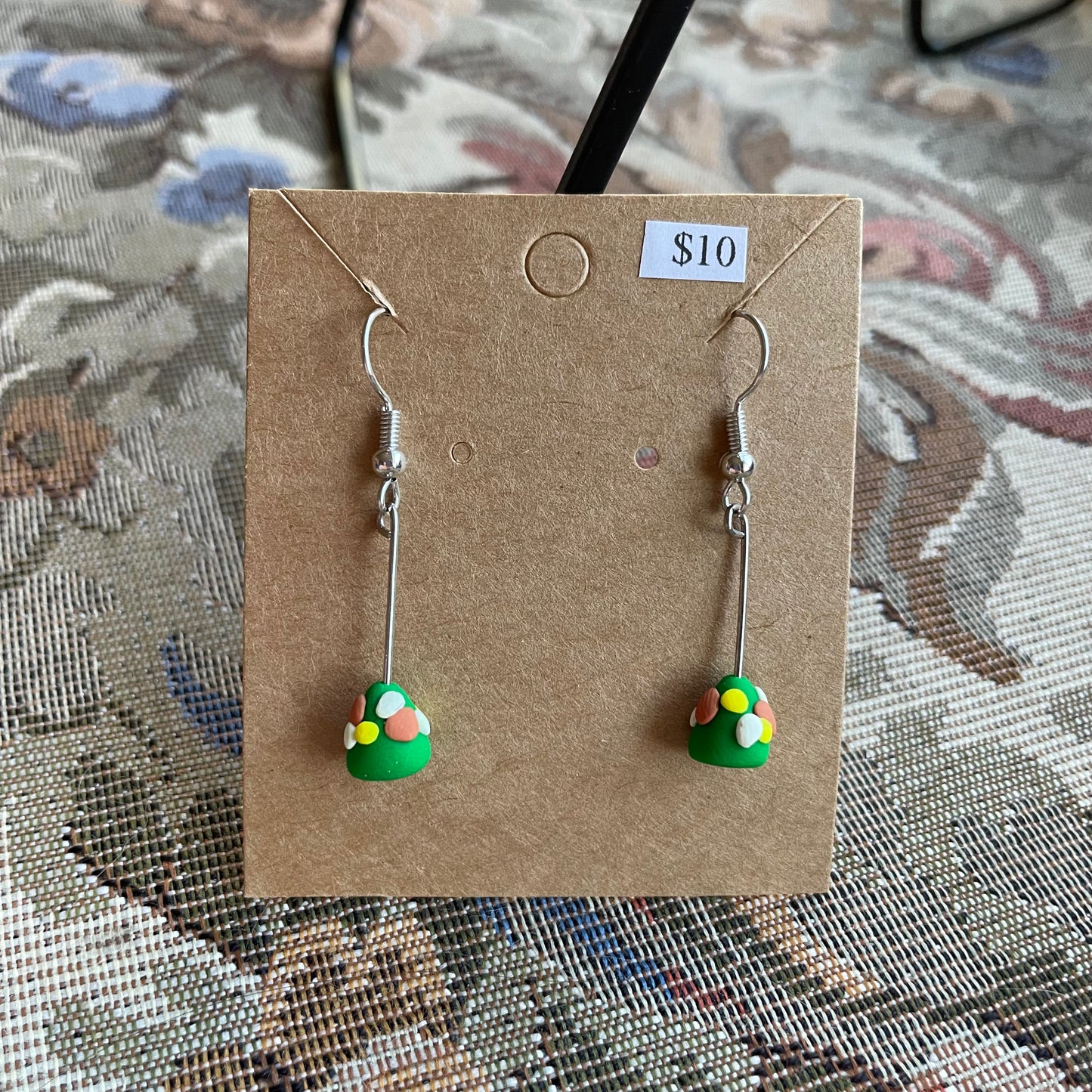 Short Stem Small Decorated Christmas Tree Dangles