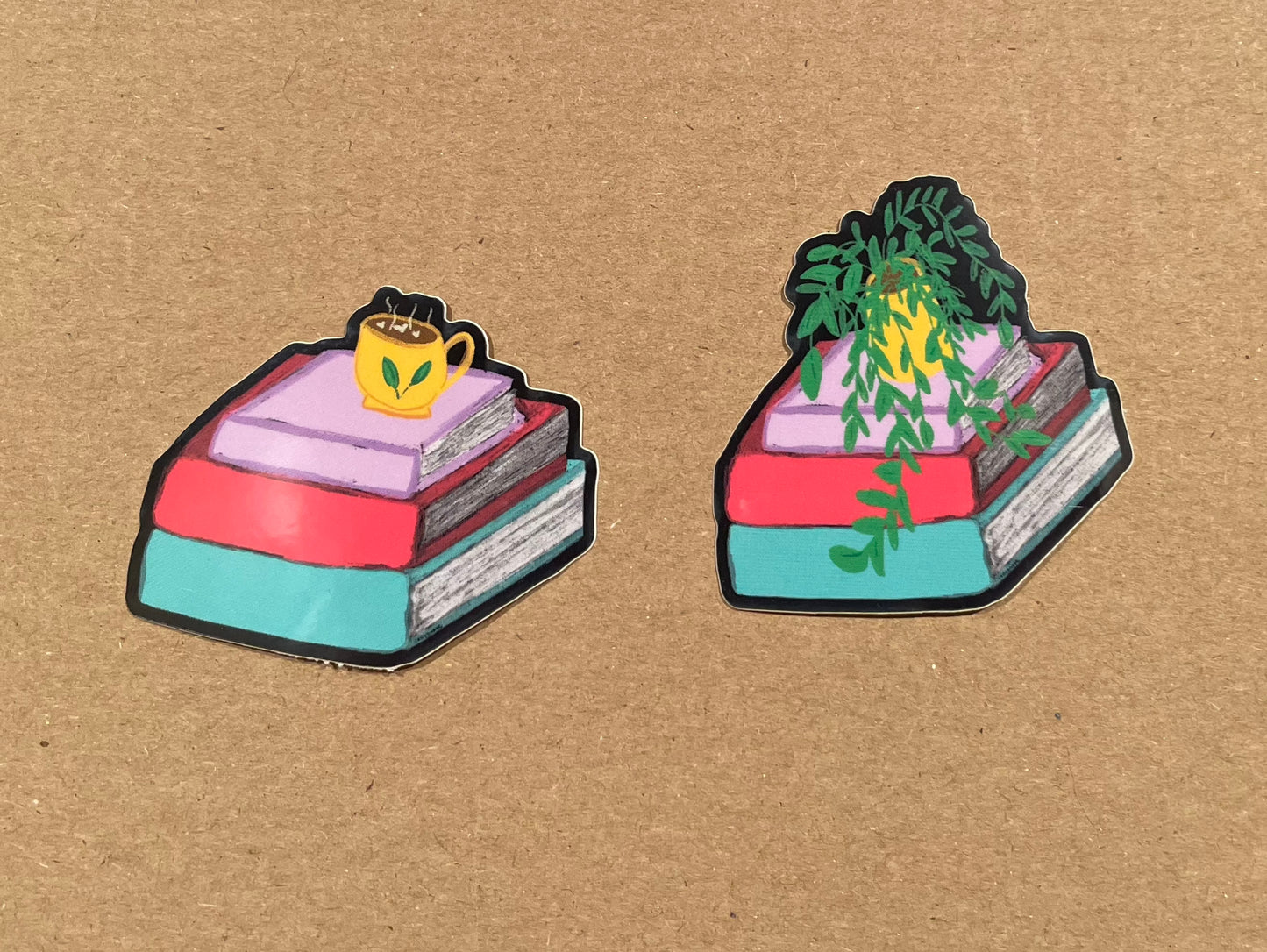 Book Stack Sticker Set