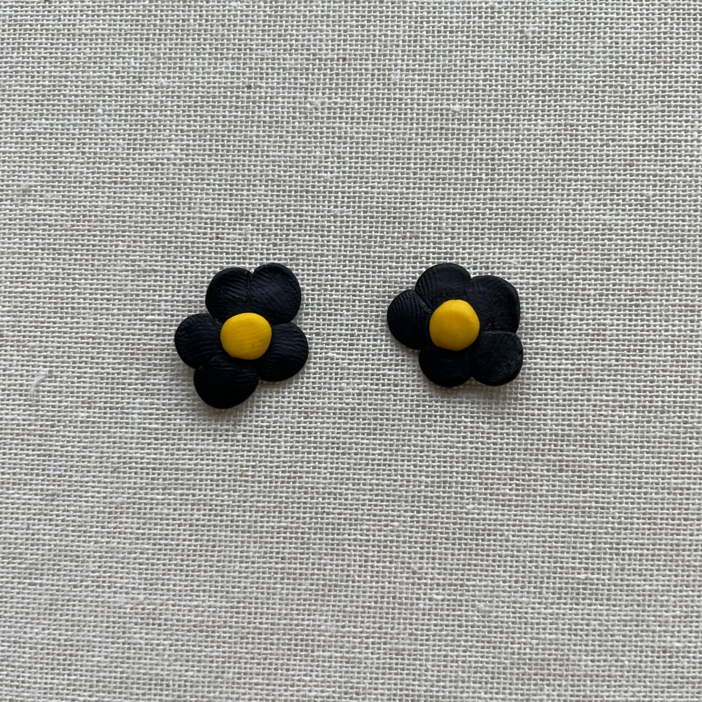 Black Flower Studs
