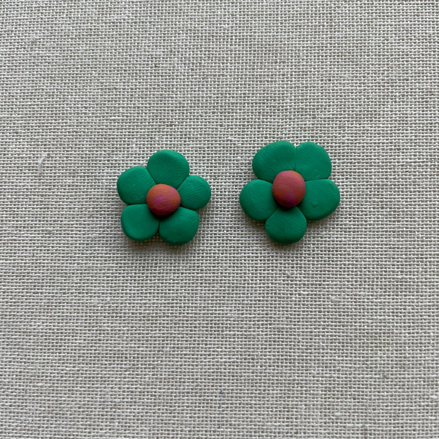 Green Flower Studs