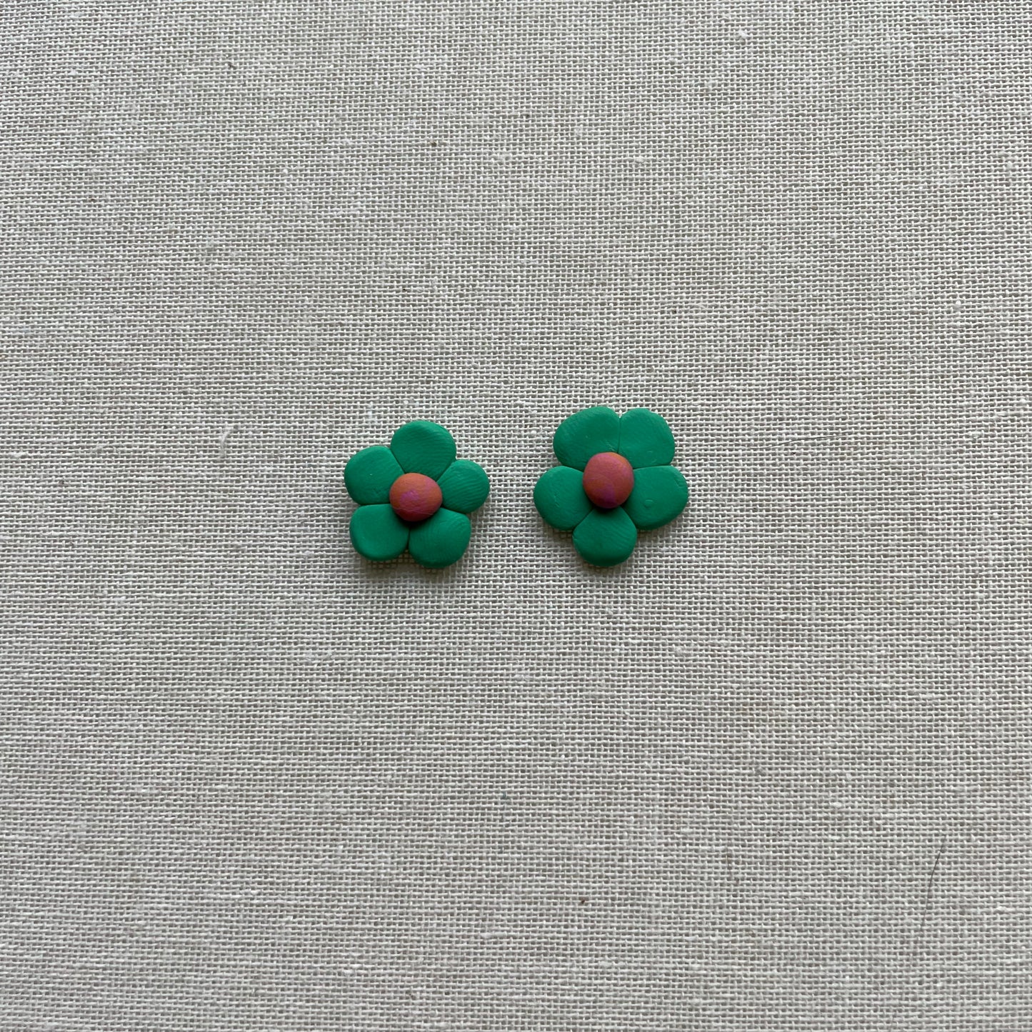 Green Flower Studs