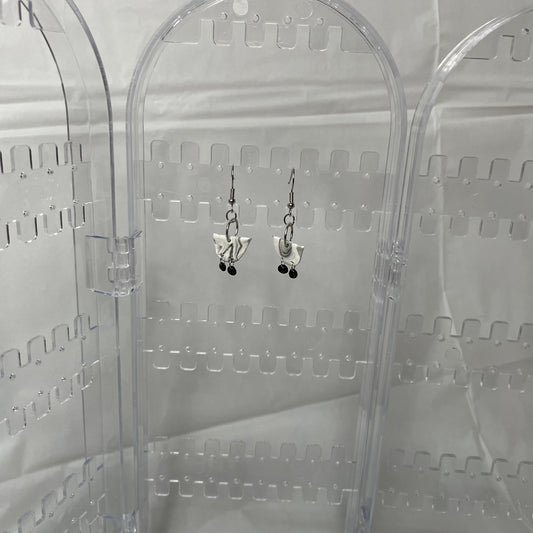 Funky Marbled Black & White Dangles