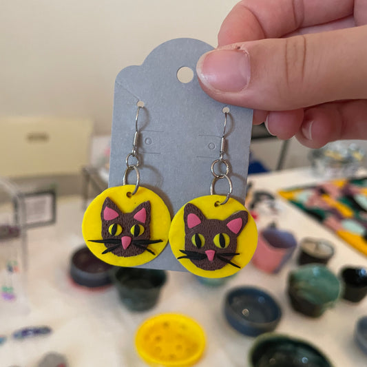 Cat Medallion Dangles