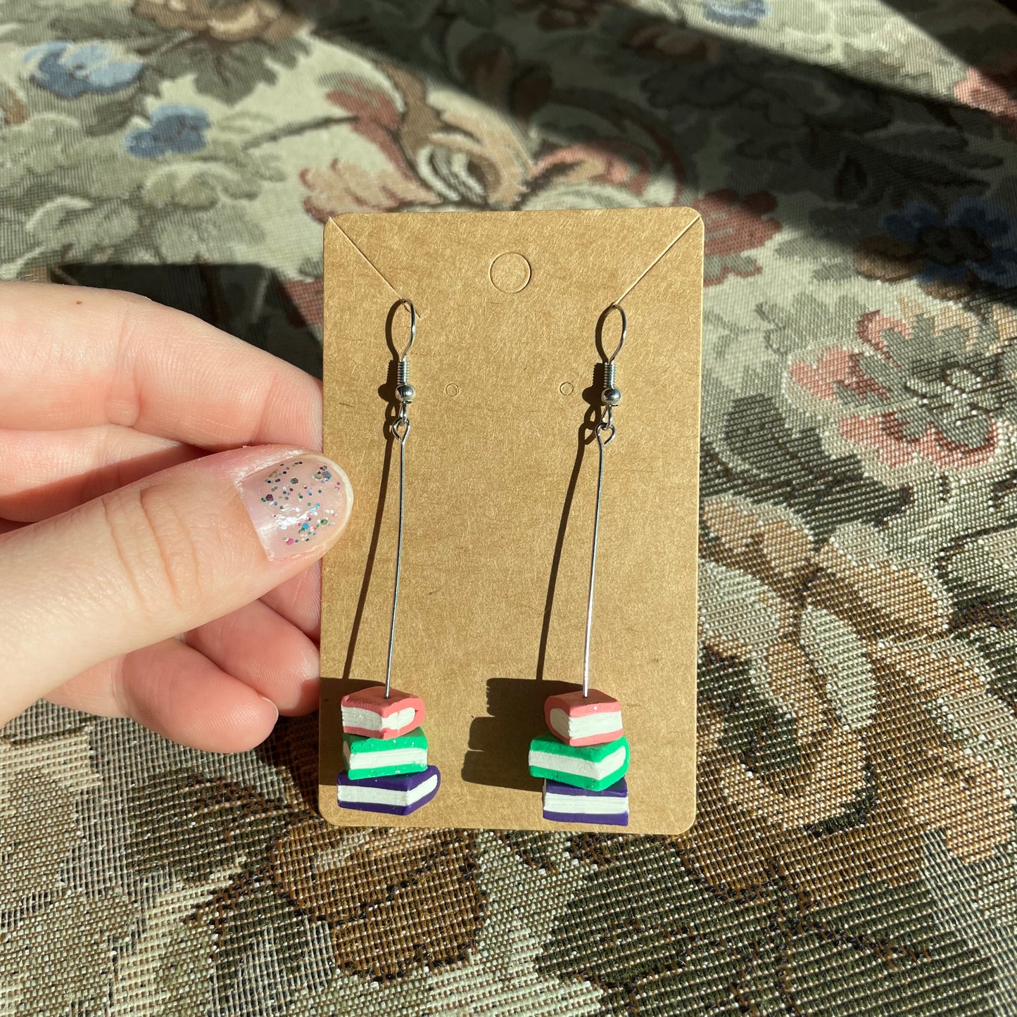 Long Stem Book Stack Dangles