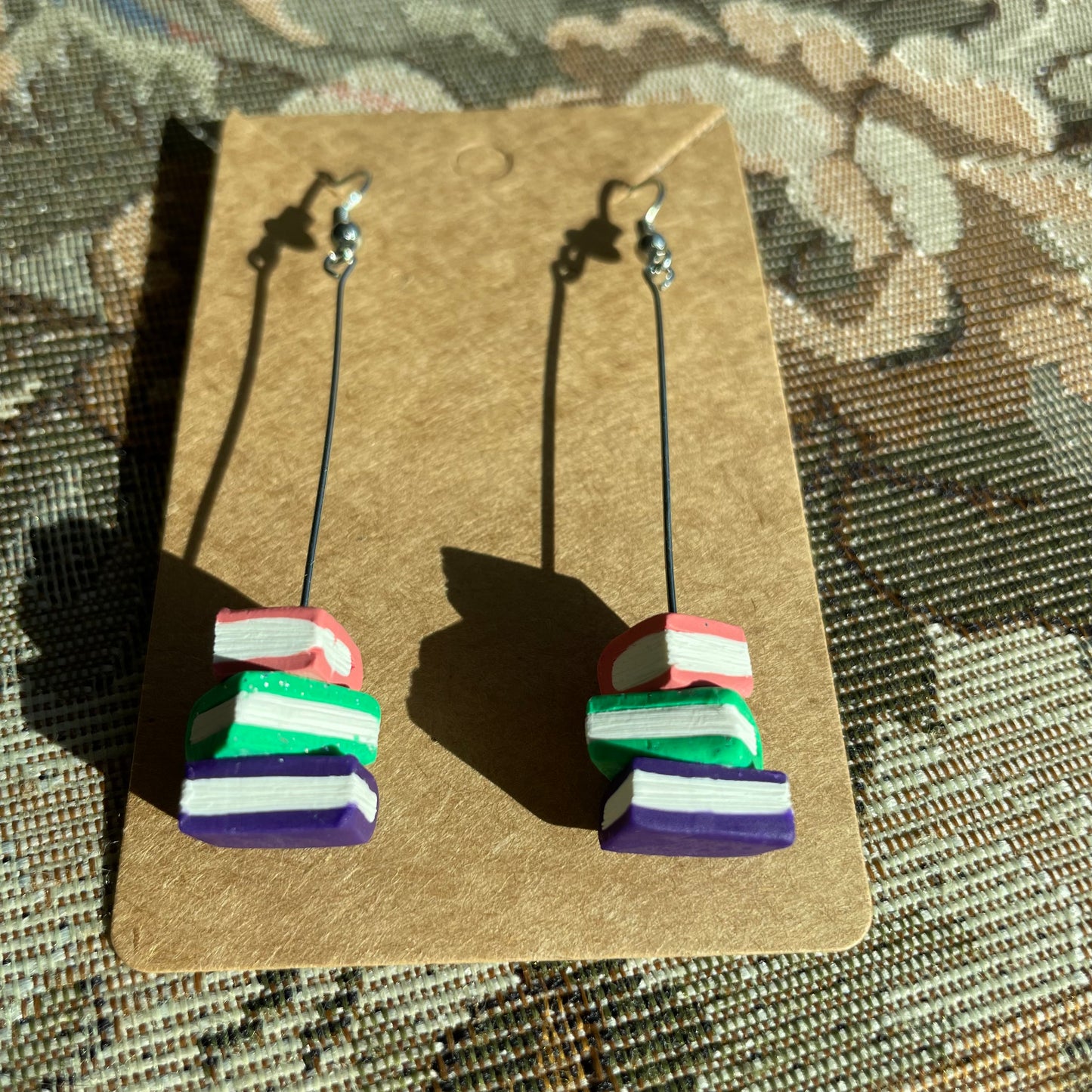 Long Stem Book Stack Dangles