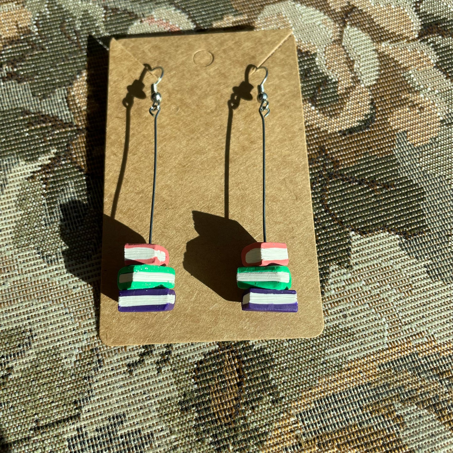 Long Stem Book Stack Dangles