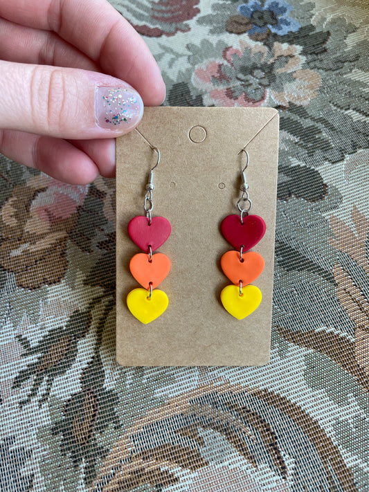 Fall Triple Heart Dangles