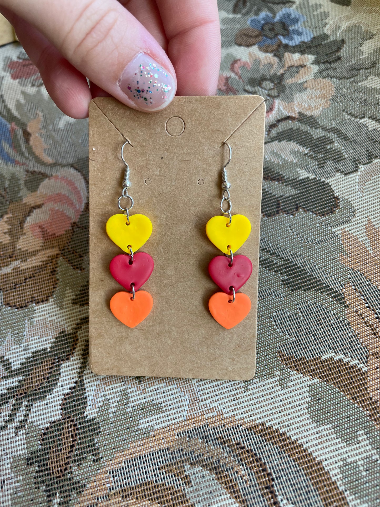 Fall Triple Heart Dangles