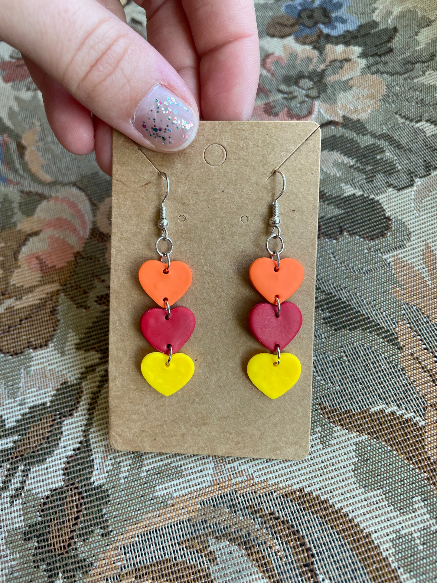 Fall Triple Heart Dangles