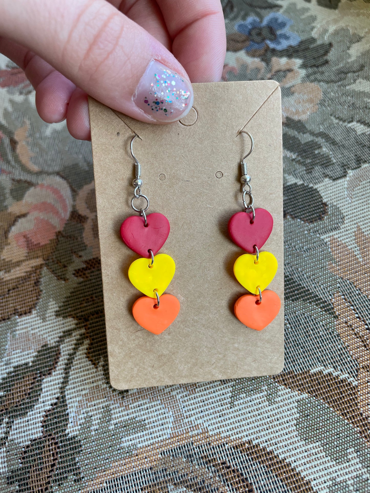 Fall Triple Heart Dangles