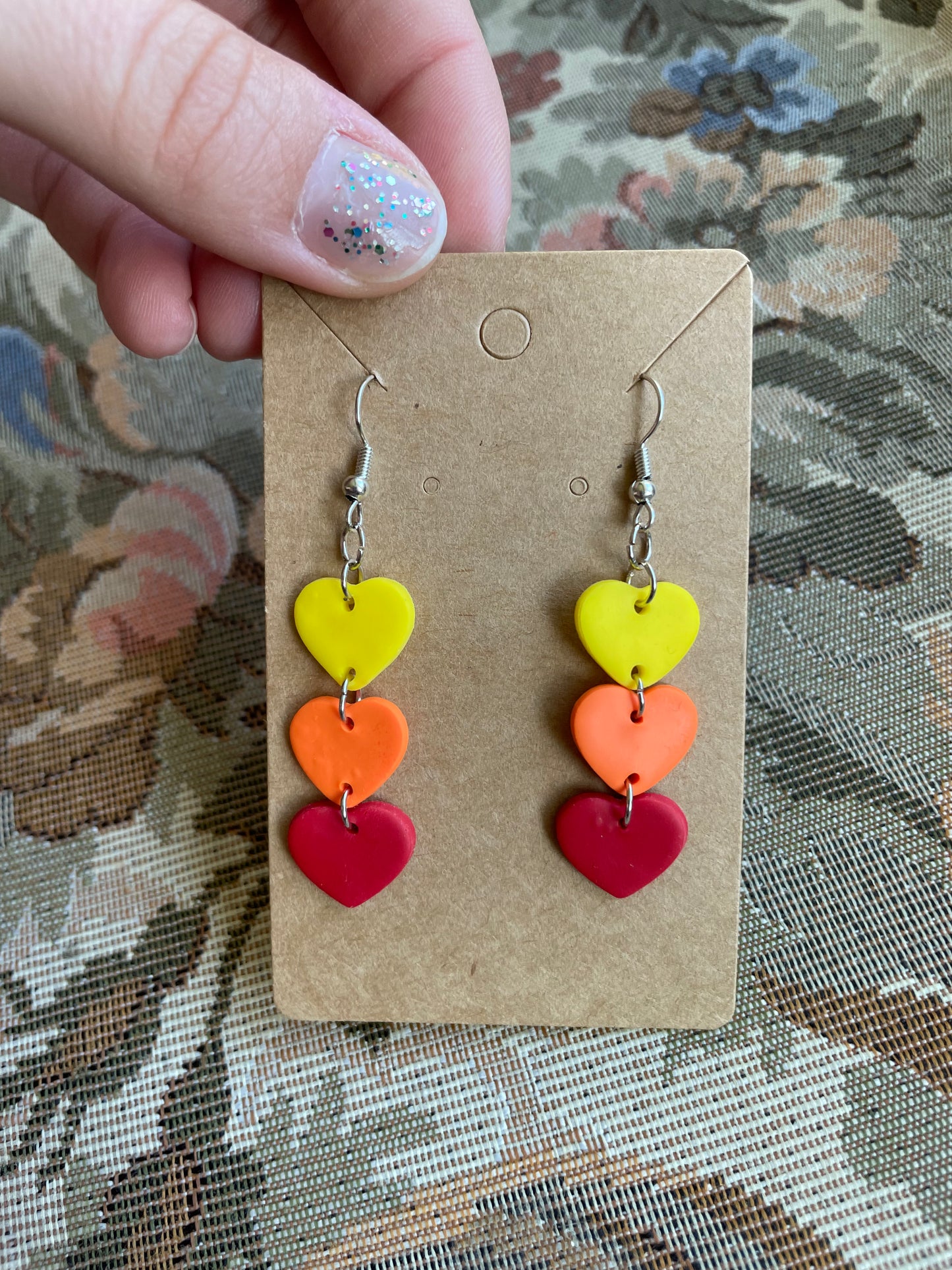 Fall Triple Heart Dangles