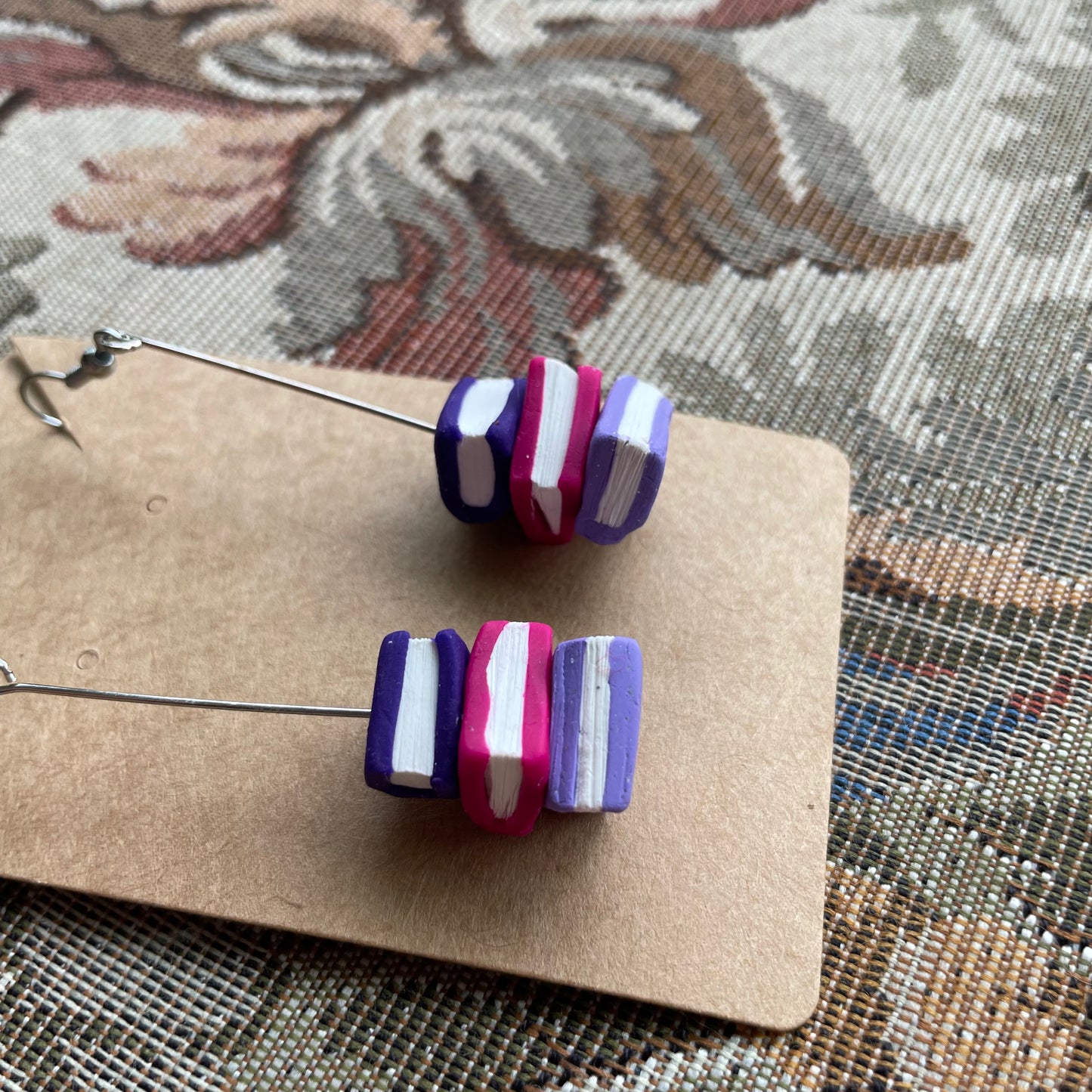 Long Stem Book Stack Dangles