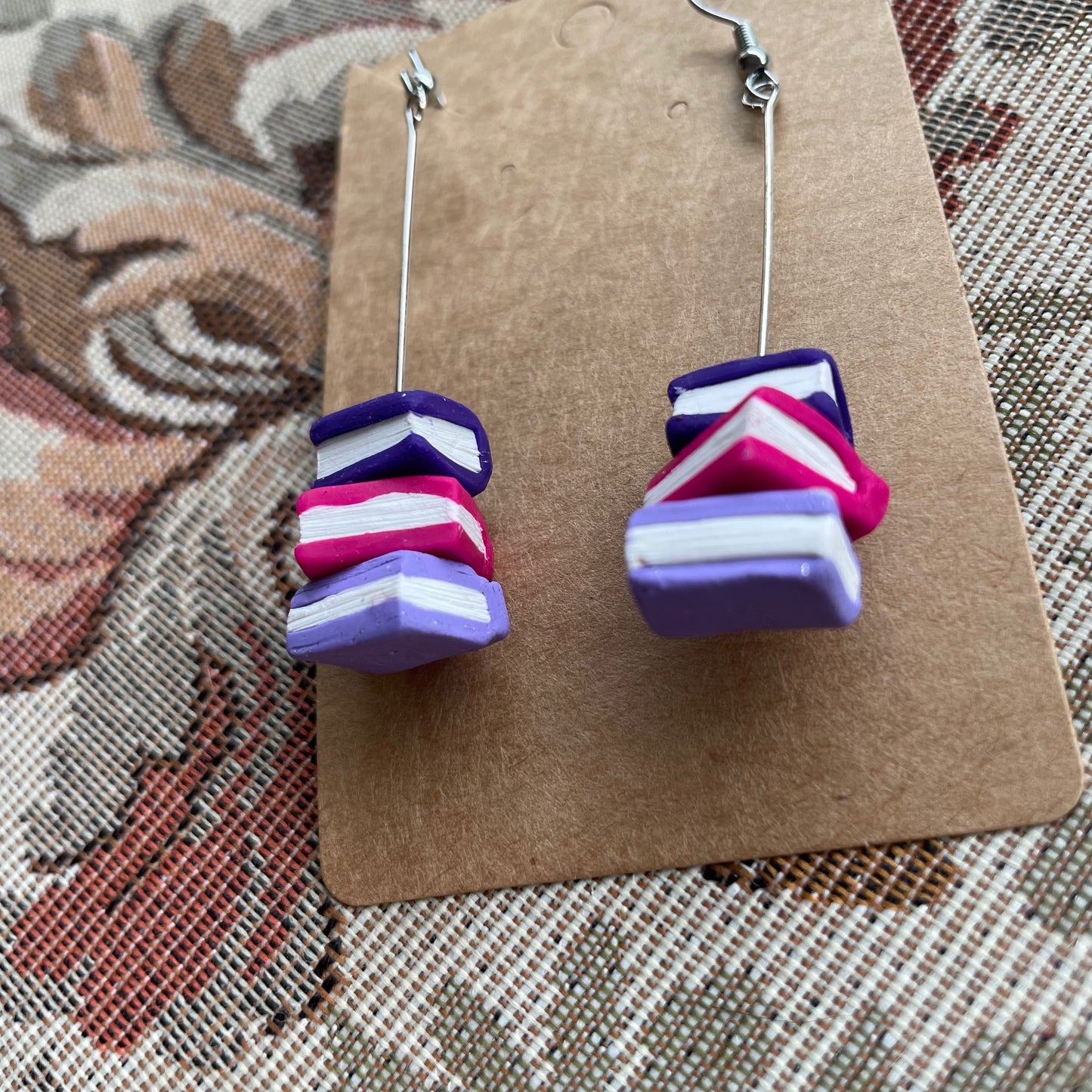 Long Stem Book Stack Dangles