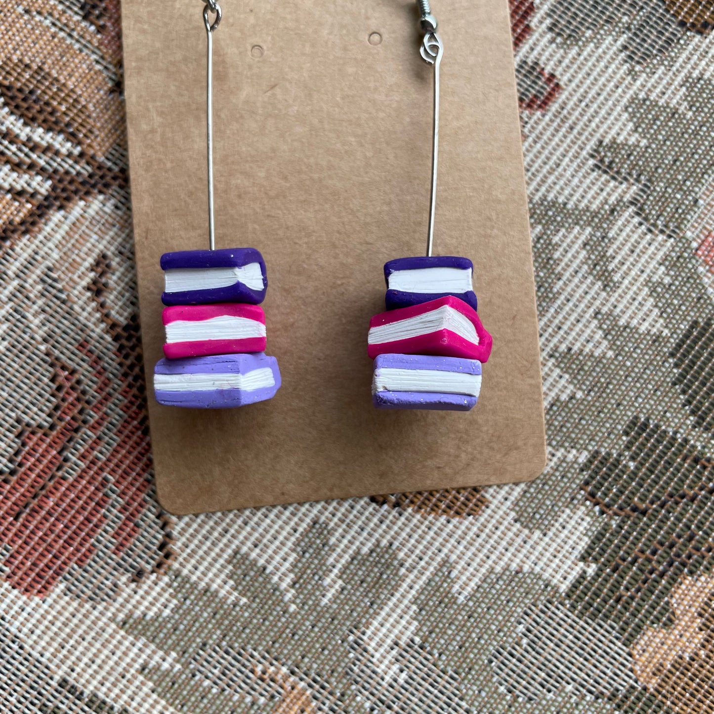 Long Stem Book Stack Dangles