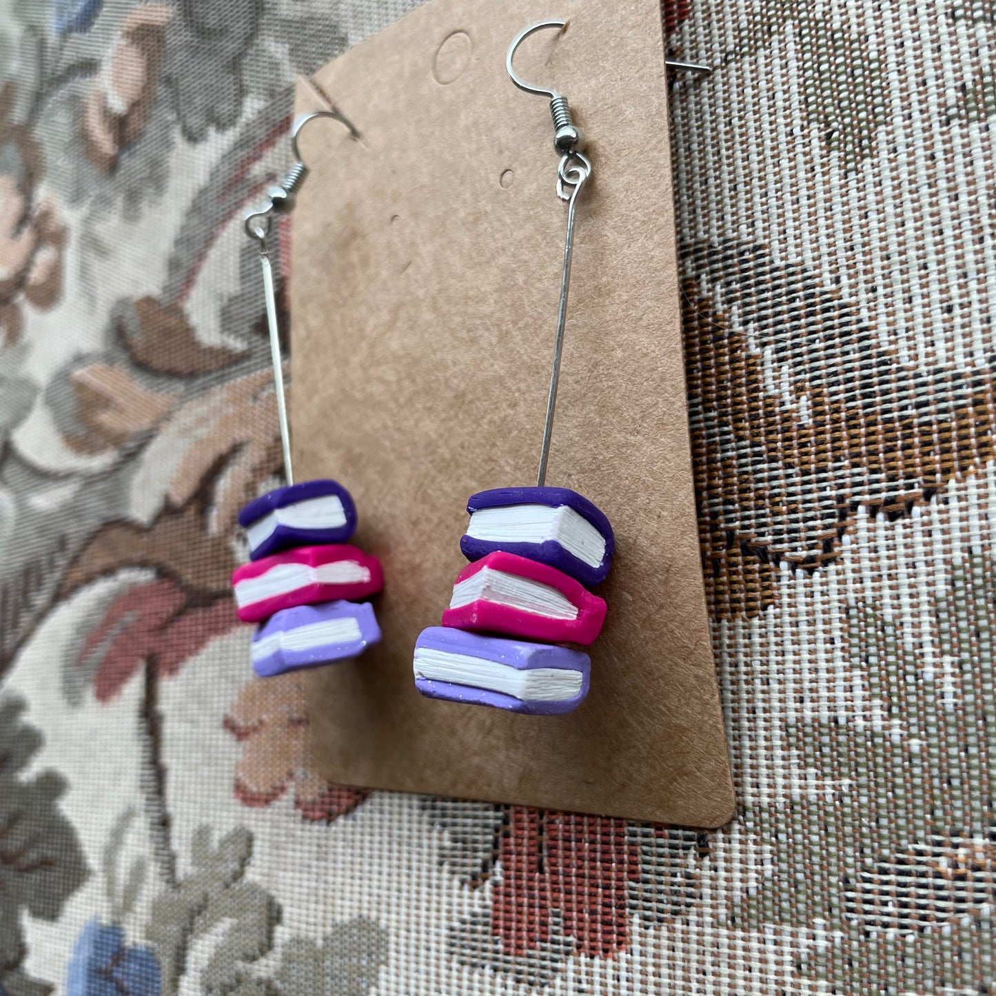 Long Stem Book Stack Dangles