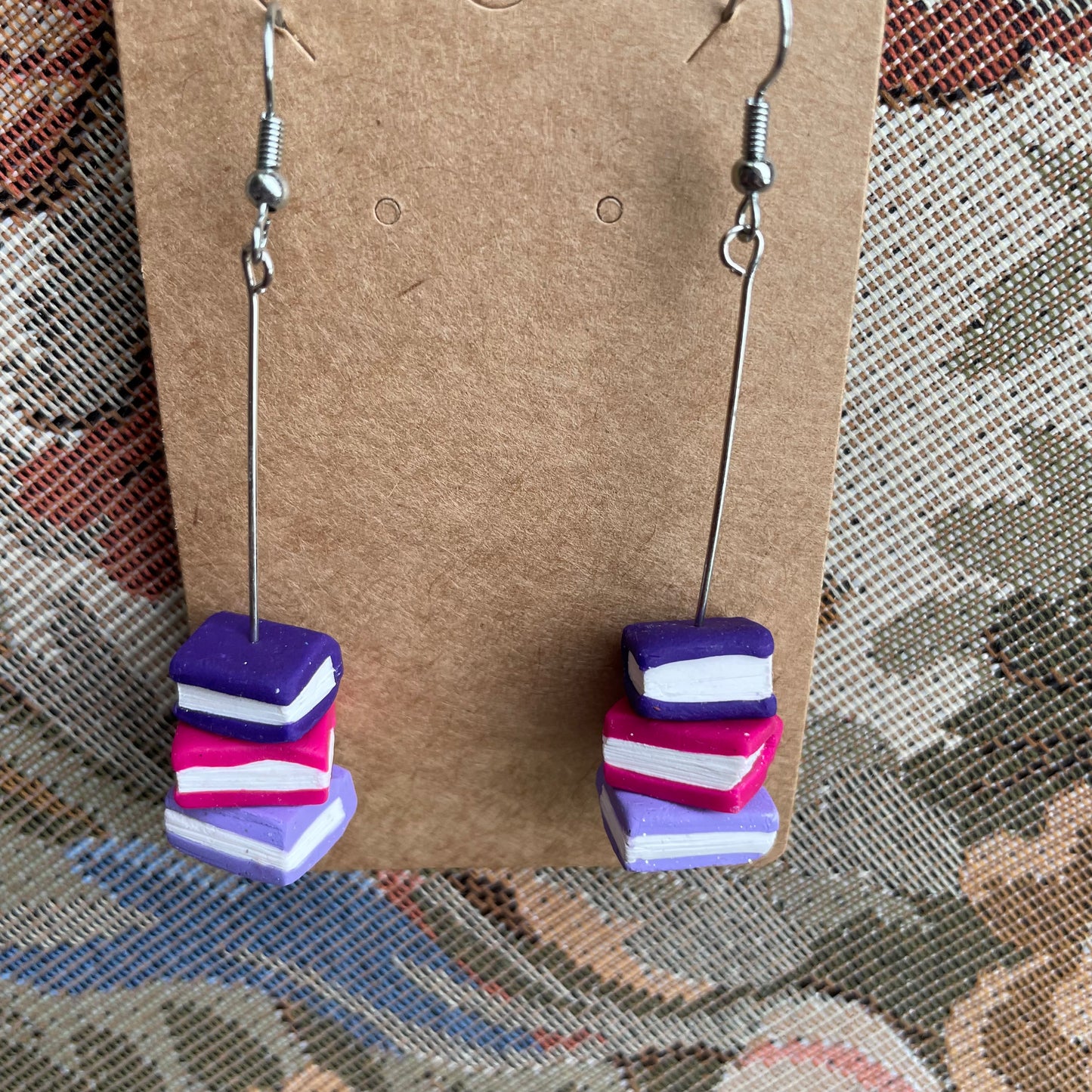 Long Stem Book Stack Dangles